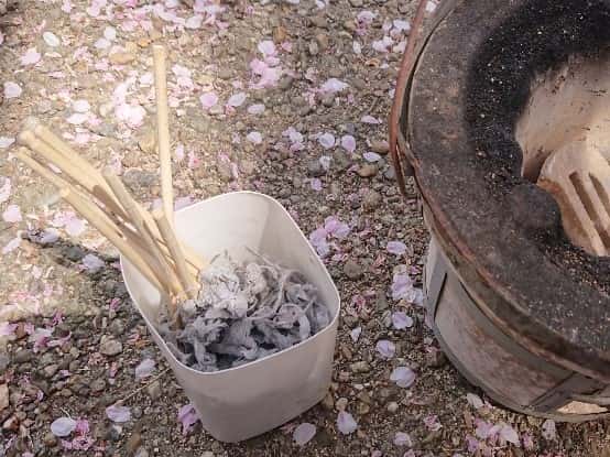 葉桜で花見も粋ってやつかな_2 洗濯層のゴミ＆割りばし