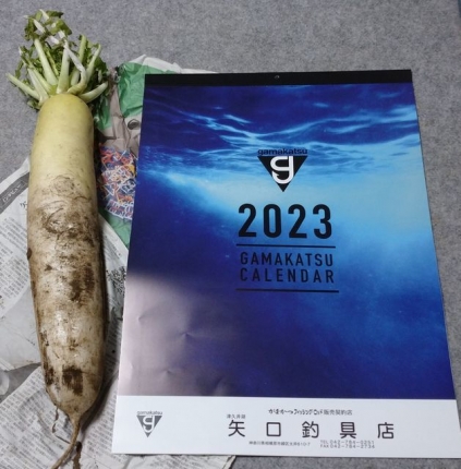 20221228-10-津久井湖_矢口釣具店でカレンダーと大根いただいた.JPG