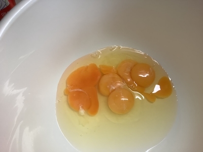 その時使った卵３個が 双子でした。